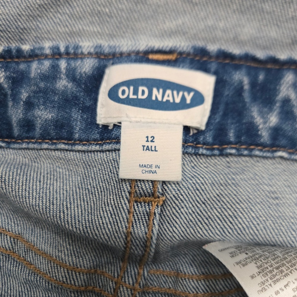Old Navy Overalls Women 12 Tall Blue Acid Wash Denim Bib Dungaree Jumpsuit 2024 - Picture 3 of 14